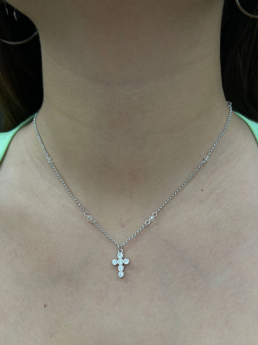 Collana croce con zirconi